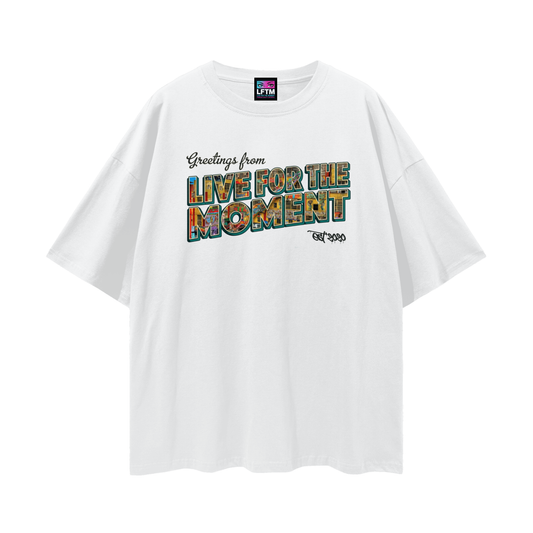 GREETINGS TEE (Streetwear Loose Drop Shoulder T-Shirt)