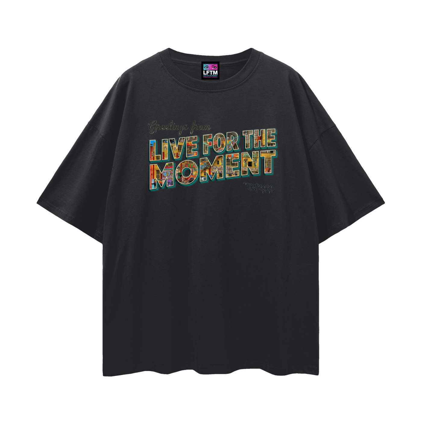 GREETINGS TEE (Streetwear Loose Drop Shoulder T-Shirt)