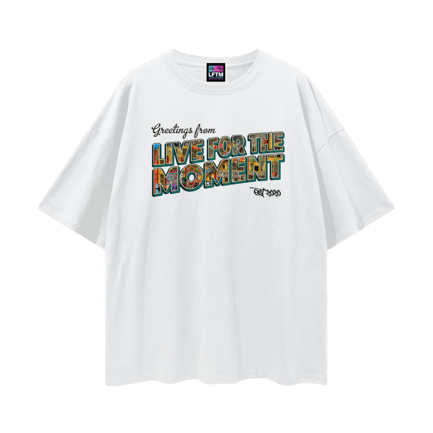 GREETINGS TEE (Streetwear Loose Drop Shoulder T-Shirt)