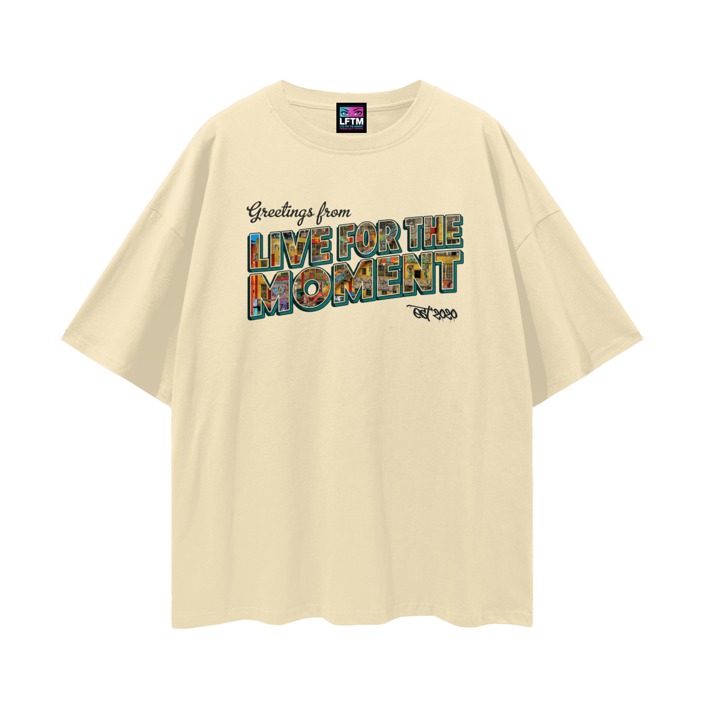 GREETINGS TEE (Streetwear Loose Drop Shoulder T-Shirt)